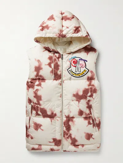 Moncler Genius 2 Moncler 1952 Tie-dyed Quilted Shell Hooded Gilet In Neutrals
