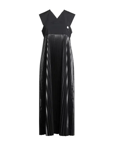 Moncler Genius 4 Moncler Hyke Woman Maxi Dress Black Size 4 Polyester, Elastomultiester