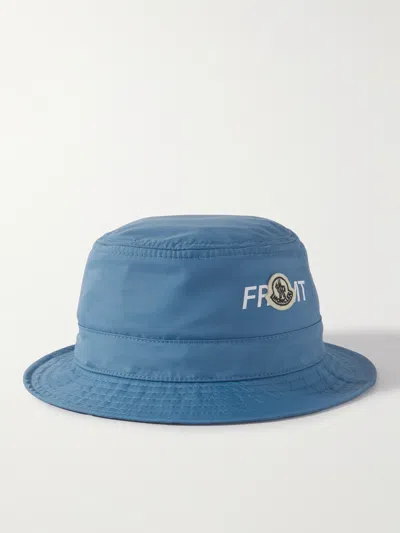 Moncler Genius 7 Moncler Frgmt Hiroshi Fujiwara Logo-appliquéd Shell Bucket Hat In Blue