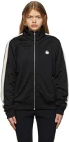 Moncler Genius 8 Moncler Palm Angels- Black Shiny Zip-up Sweatshirt In 999 Black