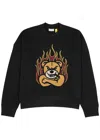 Moncler Genius Bear Crewneck Cotton Sweatshirt In Black