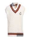 Moncler Genius X Palm Angels Neutral V-neck Wool Vest In White