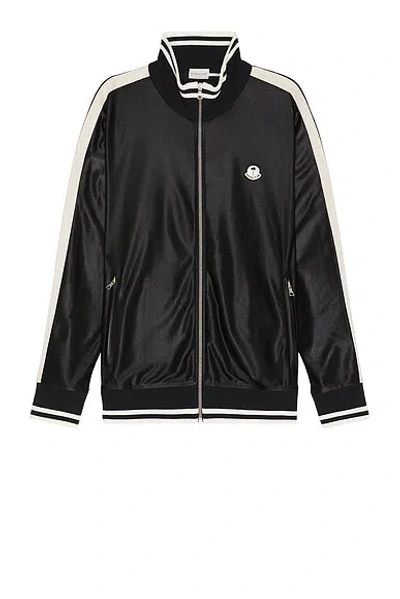 Moncler Genius Glossy Jersey Zip-up Track Jacket In Black