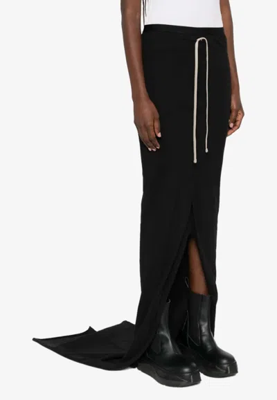 Moncler Genius Adjustable Gathered Maxi Skirt In Black