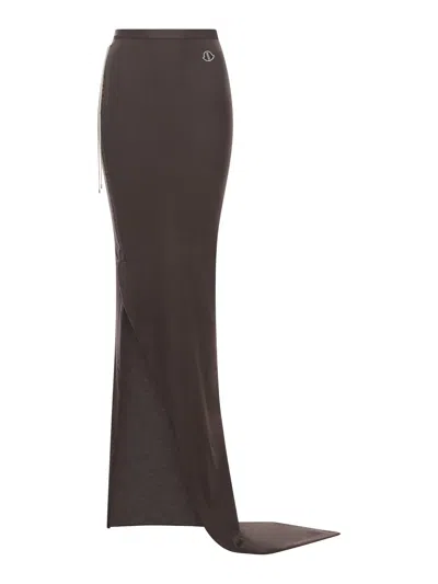 Moncler Genius Adjustable Knitted Skirt In Brown