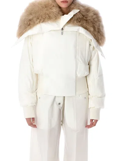 Moncler Genius Alice Hooded Short Down Jacket In White