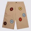 Moncler Genius 1 Moncler Jw Anderson Floral Cotton Shorts In Brown