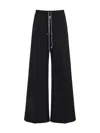 Moncler Genius Wide Bela Trousers In Black Cotton Poplin In Black