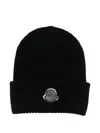Moncler Genius Logo Wool Beanie In Black
