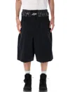 Moncler Genius Black Nylon Blend Bermuda Shorts In Black