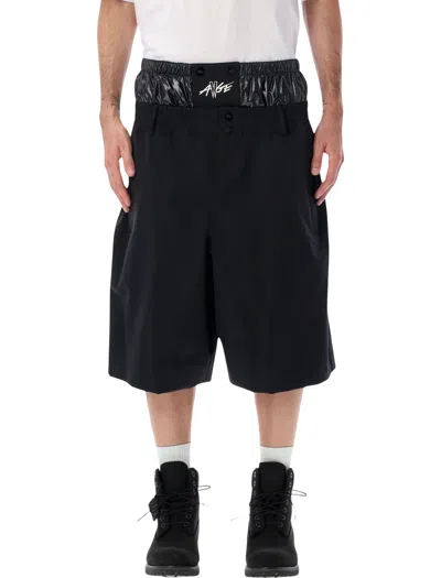 MONCLER GENIUS MONCLER GENIUS BLACK NYLON BLEND BERMUDA SHORTS
