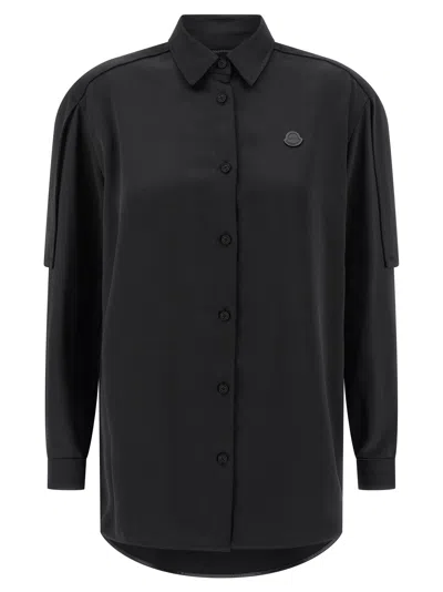 Moncler Genius Satin Button-front Blouse In Black