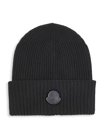 Moncler Genius Black Wool Moncler X Ee72 By Edward Enninful Beanie In Blue