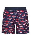 Moncler Genius Boys Swim Shorts In Blue Technical Fabric In Blue