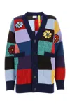 Moncler Genius 1 Moncler Jw Anderson Patchwork Cardigan With Macrame Flowers In Multi