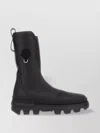 Moncler Genius Chunky Heeled Leather Boots With Lug Sole In Black