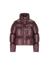 Moncler Genius Moncler X Palm Angels Women's Burgundy Nylon Jacket With High Padded Collar In Purple