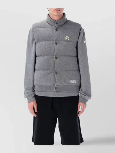 Moncler Genius Collar Band Cotton Down Gilet Jacket In Grey
