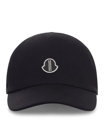 Moncler Genius Cotton Baseball Cap In Black