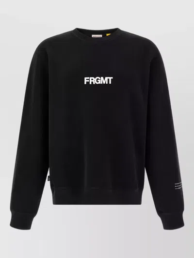 Moncler Genius Moncler X Frgmt Black Crewneck Sweatshirt In Purple