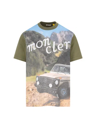 Moncler Genius Cotton Logo T-shirt For Men In Green
