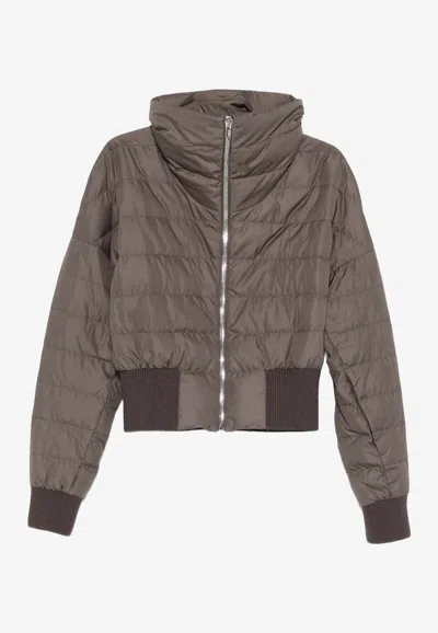 Moncler Genius Cropped Down Jacket In Brown