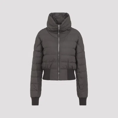Moncler Genius Cropped Down Jacket With Logo-patch In Brown