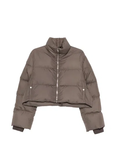 Moncler Genius Cropped Puffer Jacket In Brown