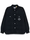 Moncler Genius Moncler X Palm Angels Navy Virgin Wool Down Jacket In Navy