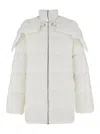 Moncler Genius Cyclopic White Down Jacket With Removable Hood And Logo Patch In Tech Fabric Man In White