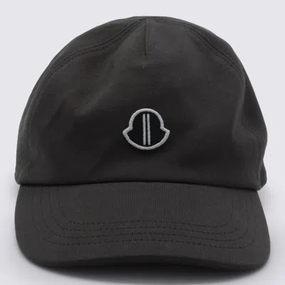 Moncler Genius Dark Grey Cotton Hat In Black