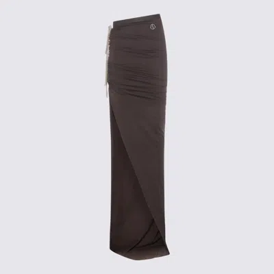 Moncler Genius Dark Grey Cotton Skirt In Brown