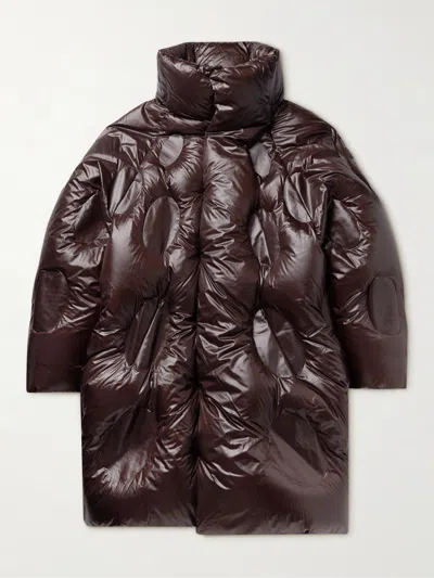Moncler Genius Dingyun Zhang Iaphia Oversized Quilted Glossed-shell Hooded Down Coat In Brown