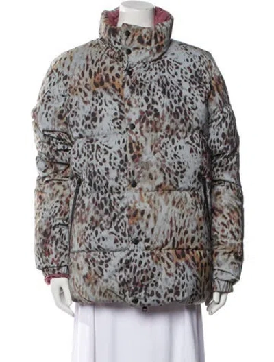 Pre-owned Moncler Genius Down Animal Print Down Jacket In Gray