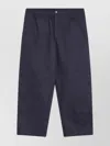 Moncler Genius Drawstring Hem Cotton Gabardine Trousers In Blue