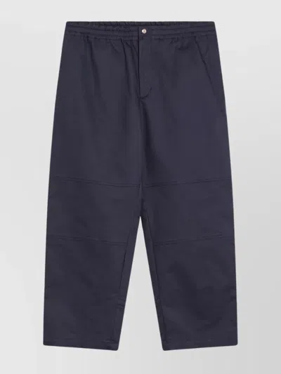MONCLER GENIUS DRAWSTRING HEM COTTON GABARDINE TROUSERS