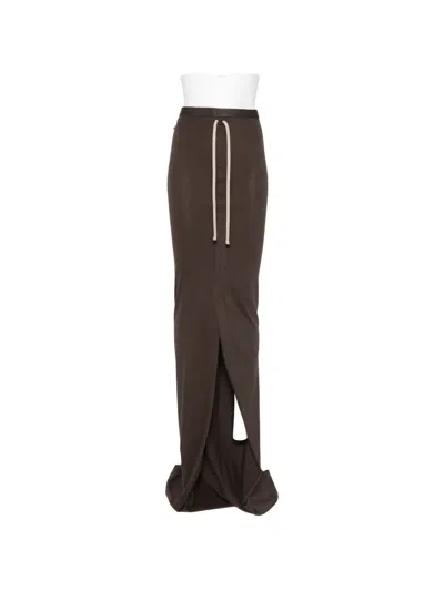 Moncler Genius Drawstring Slit Maxi Skirt In Brown