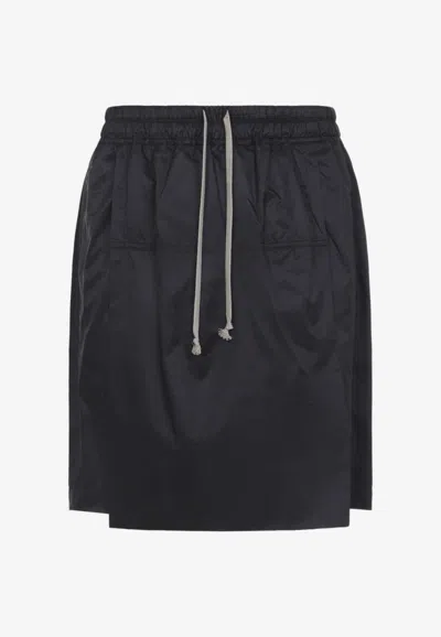 Moncler Genius Elastic-waist Kiltshorts With Logo-patch In Black