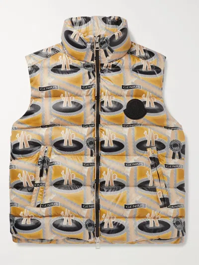 Moncler Genius Fergus Purcell 2 Moncler 1952 Parker Printed Quilted Nylon Down Gilet In Gold
