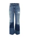 Moncler Genius Patchwork Style Jeans Moncler X Palm Angels In Blue
