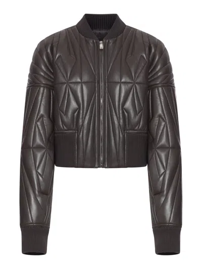 Moncler Genius Geocamo Cropped Jacket In Brown