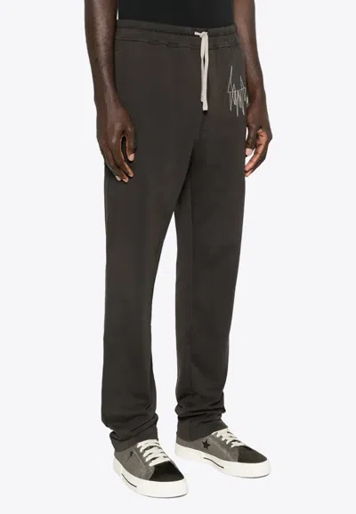 Moncler Genius Geometric Stitch Track Pants In Gray