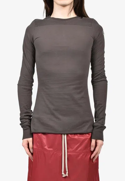 Moncler Genius Girder Long-sleeved Crewneck T-shirt In Brown