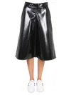 Moncler Genius 2 Moncler 1952 Faux Leather Midi Skirt In Black