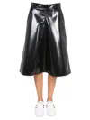 Moncler Genius 2 Moncler 1952 Faux Leather Midi Skirt In Black