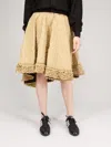Moncler Genius Womens Brown 1952 High-waisted Ruffled-hem Shell Midi Skirt 6 In Beige