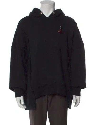 Pre-owned Moncler Genius Graphic Print Crew Neck Hoodie In Black