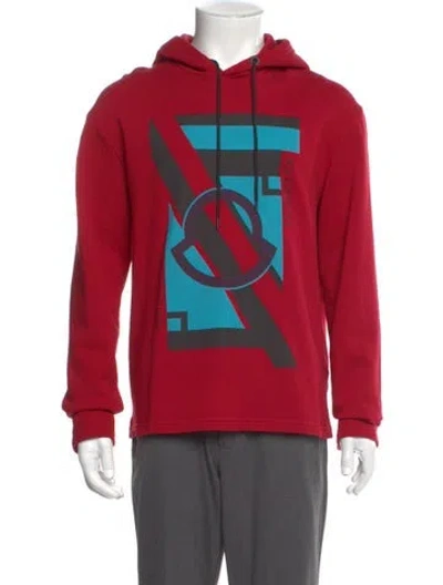 Pre-owned Moncler Genius Graphic Print Crew Neck Hoodie In Red
