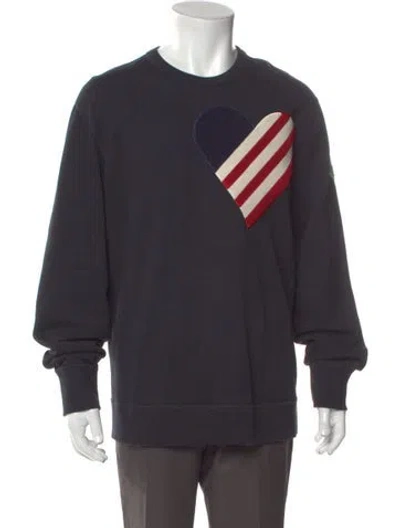 Pre-owned Moncler Genius Graphic Print Crew Neck Sweatshirt In Gray