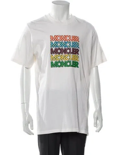 Pre-owned Moncler Genius Graphic Print Crew Neck T-shirt In White